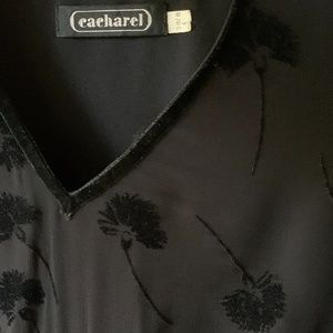 Vintage Cacharel Velvet Flowers Dress